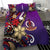 Vanuatu Bedding Set - Tribal Flower With Special Turtles Purple Color - Polynesian Pride