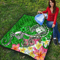 Fiji Premium Quilt - Turtle Plumeria (Green) - Polynesian Pride