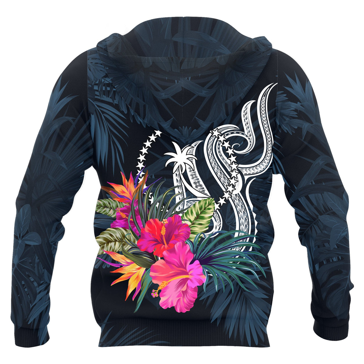 Chuuk Micronesia Hoodie Tropical Flowers - Polynesian Pride