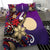 Palau Polynesian Bedding Set - Tribal Flower With Special Turtles Purple Color - Polynesian Pride