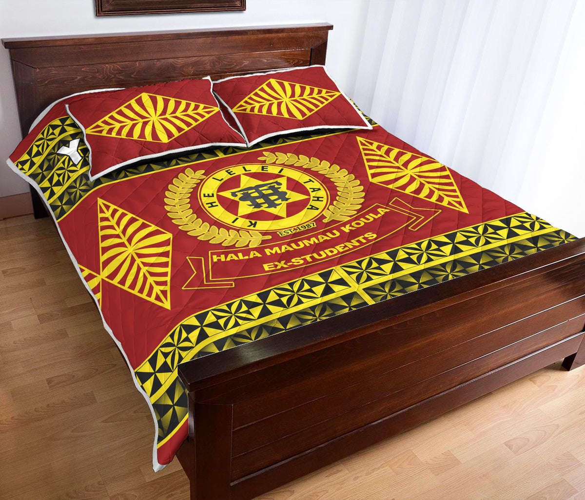 (Custom Personalised) Tonga High School Quilt Bed Set - Tongan Pattern LT13 - Polynesian Pride