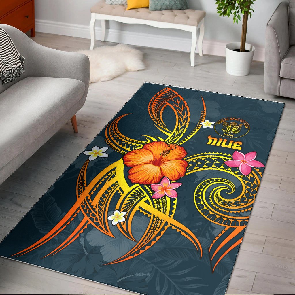 Niue Polynesian Area Rug - Legend of Niue (Blue) Blue - Polynesian Pride