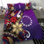 Cook Islands Bedding Set - Tribal Flower With Special Turtles Purple Color - Polynesian Pride