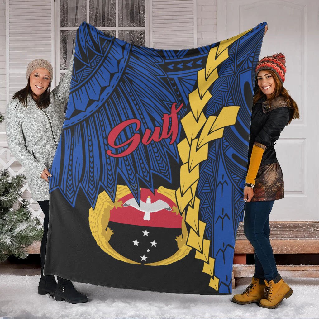 Papua New Guinea Gulf Province Polynesian Blanket - Tribal Wave Tattoo - Polynesian Pride