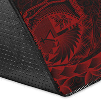 Nauru Area Rug - Custom Personalised Polynesian Pattern Style Red Color - Polynesian Pride