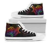 Nauru High Top - Butterfly Polynesian Style Unisex White - Polynesian Pride
