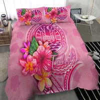 Tahiti Polynesian Bedding Set - Floral With Seal Pink - Polynesian Pride