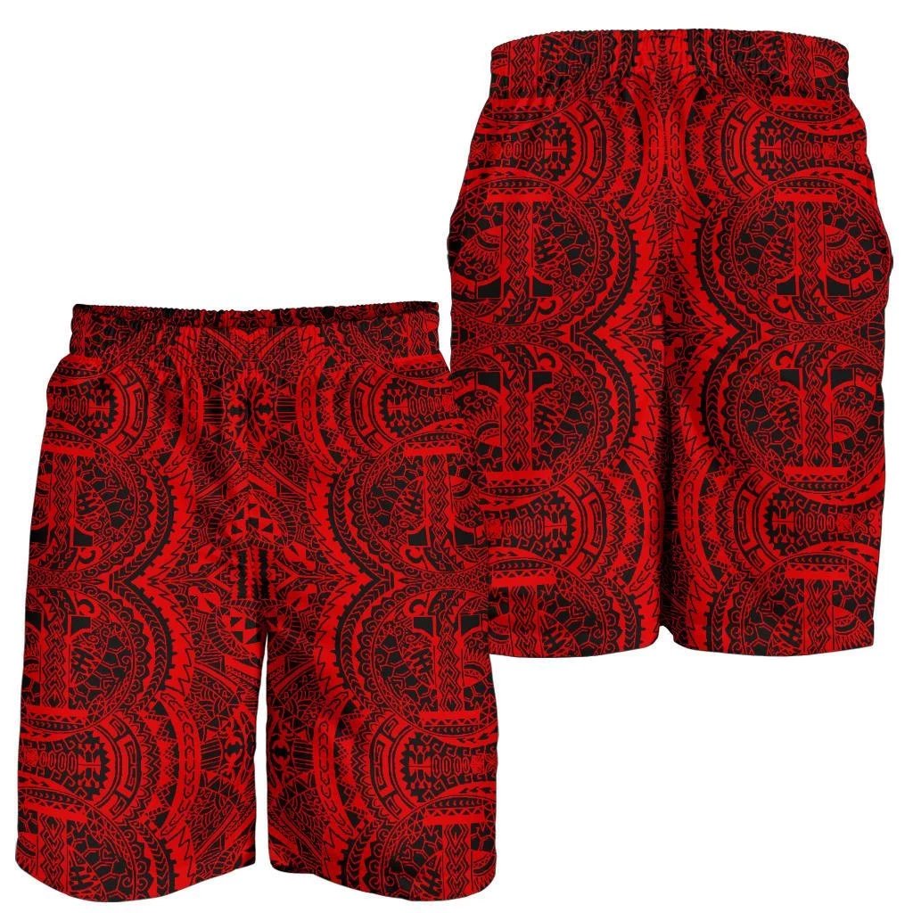 Polynesian Symmetry Red Men's Short Men's Shorts Red - Polynesian Pride