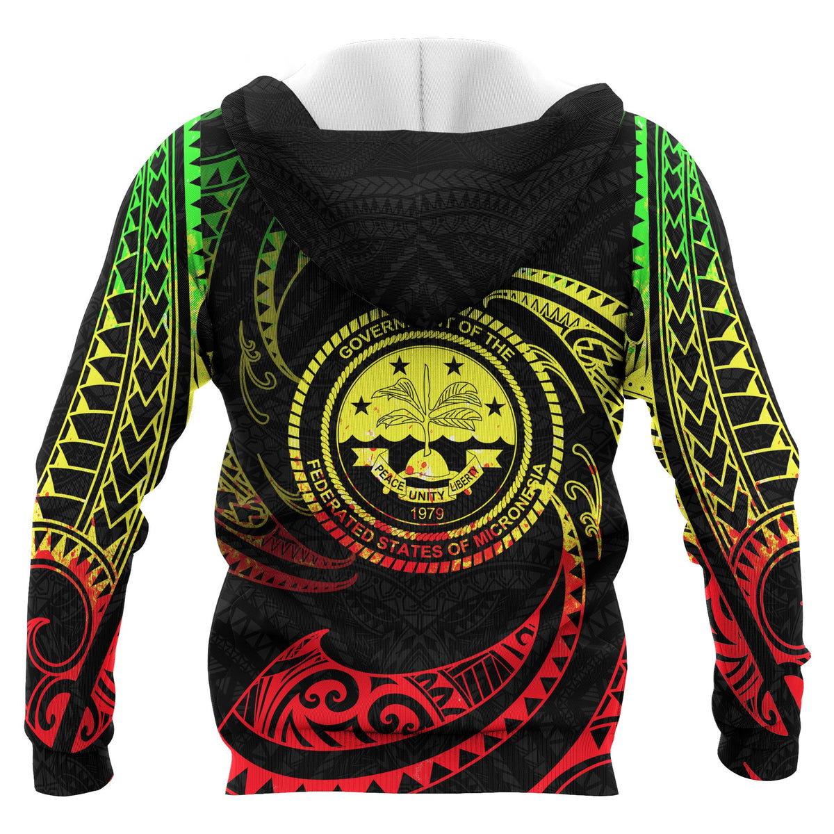Federated States of Micronesia ll Over Hoodie Reggae Tribal Wave - Polynesian Pride