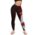 Niue Polynesian Custom Personalised Legging - Coat Of Arm With Hibiscus - Polynesian Pride