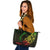 Kanaka Leather Tote - Polynesian Pattern Style Reggae Color - Polynesian Pride