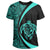 Hawaii Turtle Map Polynesian T Shirt Turquoise Circle Style - Polynesian Pride