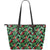 Hawaii Tropical Monstera Leaf Green Mix Large Leather Tote Green - Polynesian Pride