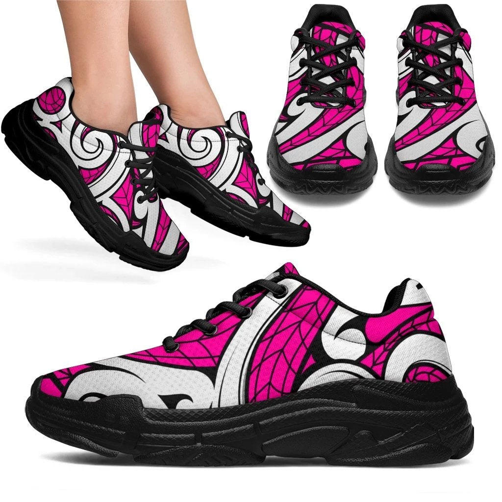 Polynesian Maori Ethnic Ornament Pink Chunky Sneakers - Polynesian Pride