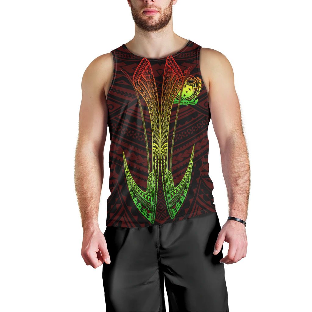 Samoa Custom Personalised Polynesian Men's Tank Top - Fish Hook Ver2 - Polynesian Pride