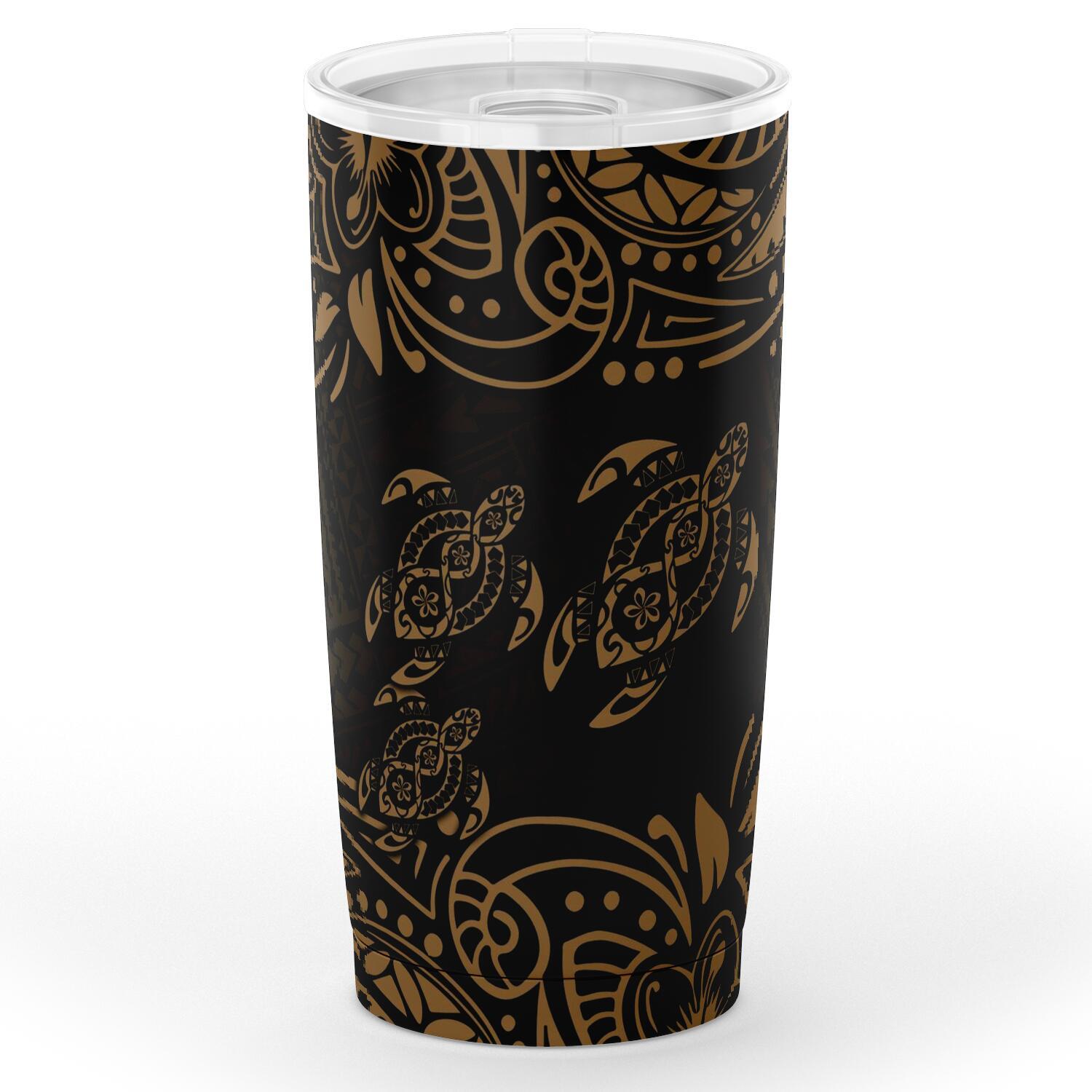 Polynesian Tumbler - Gold Sea Turtle One Style Black - Polynesian Pride