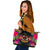 Vanuatu Large Leather Tote - Polynesian Hibiscus Pattern - Polynesian Pride