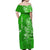 (Custom Personalised) Hawaii Off Shoulder Long Dress Polynesia Green Sea Turtle Honu and Map LT13 - Polynesian Pride