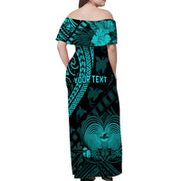 Custom Papua New Guinea Matching Dress and Hawaiian Shirt Raggiana Birds Of Paradise Turquoise LT13 - Polynesian Pride
