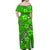 (Custom Personalised) Hawaii Off Shoulder Long Dress Polynesia Green Hibiscus and Map Mystical LT13 - Polynesian Pride