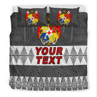 (Custom Personalised) Tonga Bedding Set Tongan Pattern Gray LT13 - Polynesian Pride