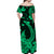 Hawaii Off Shoulder Long Dress Polynesia Green Fish Hook LT13 - Polynesian Pride