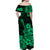 Hawaii Off Shoulder Long Dress Polynesia Green Ukulele Flowers LT13 - Polynesian Pride