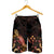 Kosrae Polynesian Men's Shorts - Turtle With Blooming Hibiscus Gold - Polynesian Pride