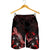 Pohnpei Polynesian Men's Shorts - Turtle With Blooming Hibiscus Red - Polynesian Pride