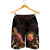 CNMI Polynesian Men's Shorts - Turtle With Blooming Hibiscus Gold - Polynesian Pride