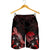 Tahiti Polynesian Men's Shorts - Turtle With Blooming Hibiscus Red - Polynesian Pride