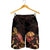 Tahiti Polynesian Men's Shorts - Turtle With Blooming Hibiscus Gold - Polynesian Pride