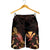 Hawaii Polynesian Men's Shorts - Turtle With Blooming Hibiscus Gold - Polynesian Pride