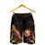 Nauru Polynesian Men's Shorts - Turtle With Blooming Hibiscus Gold - Polynesian Pride