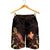 Papua New Guinea Polynesian Men's Shorts - Turtle With Blooming Hibiscus Gold - Polynesian Pride