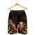 Wallis And Futuna Polynesian Men's Shorts - Turtle With Blooming Hibiscus Gold - Polynesian Pride