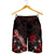 Tuvalu Polynesian Men's Shorts - Turtle With Blooming Hibiscus Red - Polynesian Pride