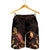 Yap Polynesian Men's Shorts - Turtle With Blooming Hibiscus Gold - Polynesian Pride