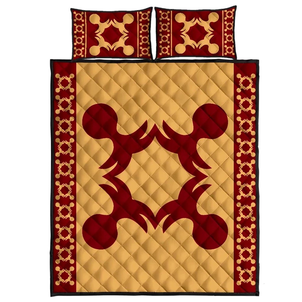 Hawaiian Quilt Pattern Pineapple Quilt Bed Set Gold - Polynesian Pride