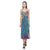 Hawaii Floral V - Neck Open Fork Long Dress Women Blue & Red - Polynesian Pride