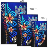 Fiji Custom Personalised Area Rug - Vintage Tribal Mountain Crest - Polynesian Pride