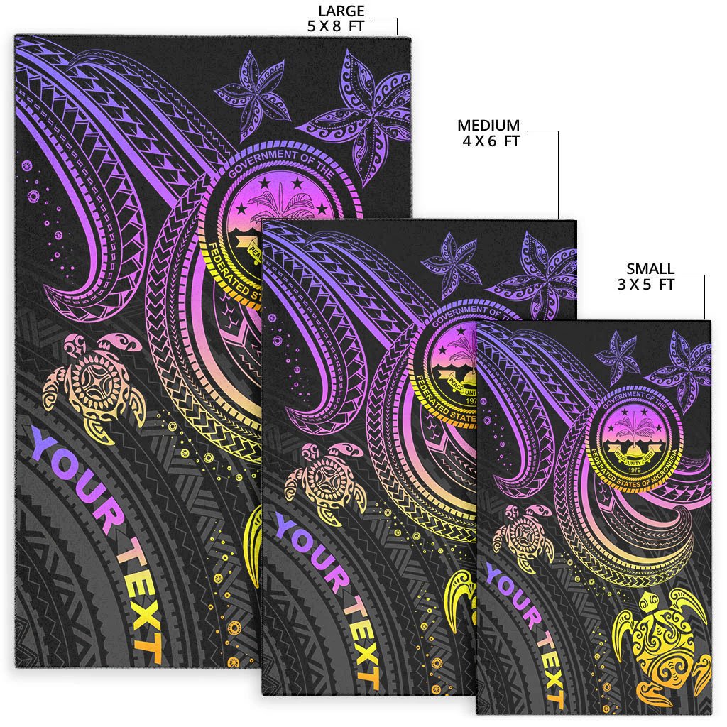 Federated States of Micronesia Custom Personalised Area Rug - Pink Turtle - Polynesian Pride