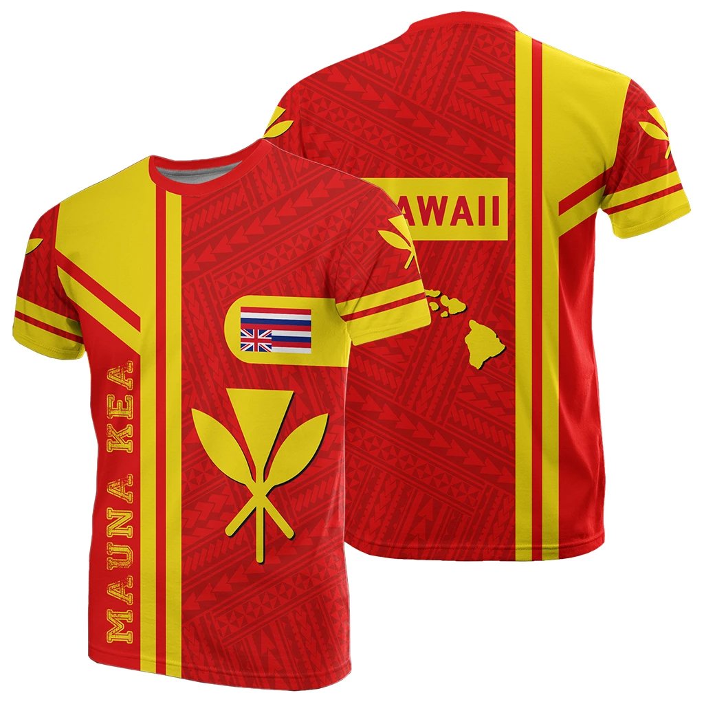 Kanaka Polynesian Mauna Kea T Shirt Morale Style Unisex Red - Polynesian Pride