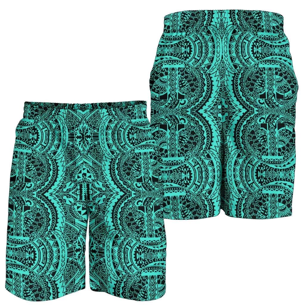Polynesian Symmetry Turquoise Men's Short Men's Shorts Turquoise - Polynesian Pride