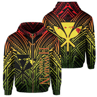 Hawaii Hoodie Reggae Kanaka Maoli Allover Zip Hoodie Unisex Yellow - Polynesian Pride