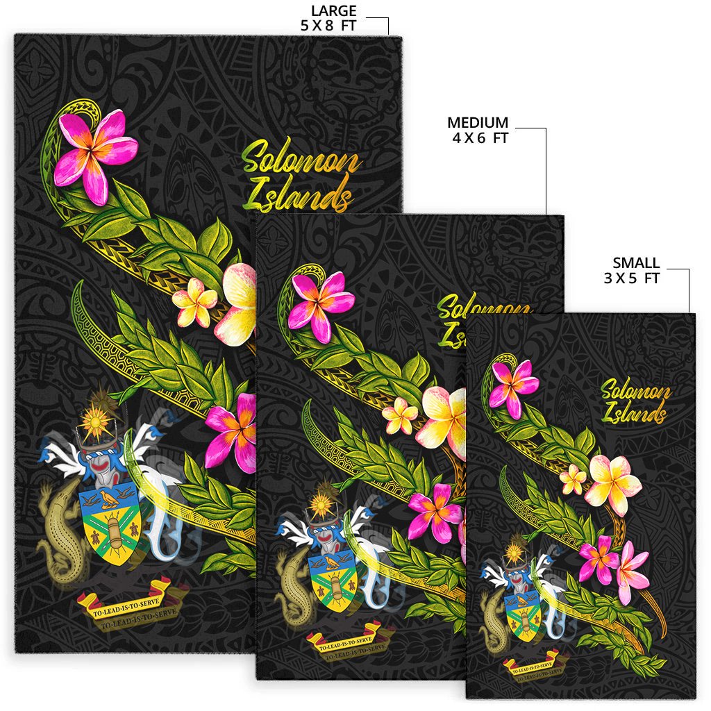 Solomon Islands Polynesian Area Rug - Plumeria Tribal - Polynesian Pride