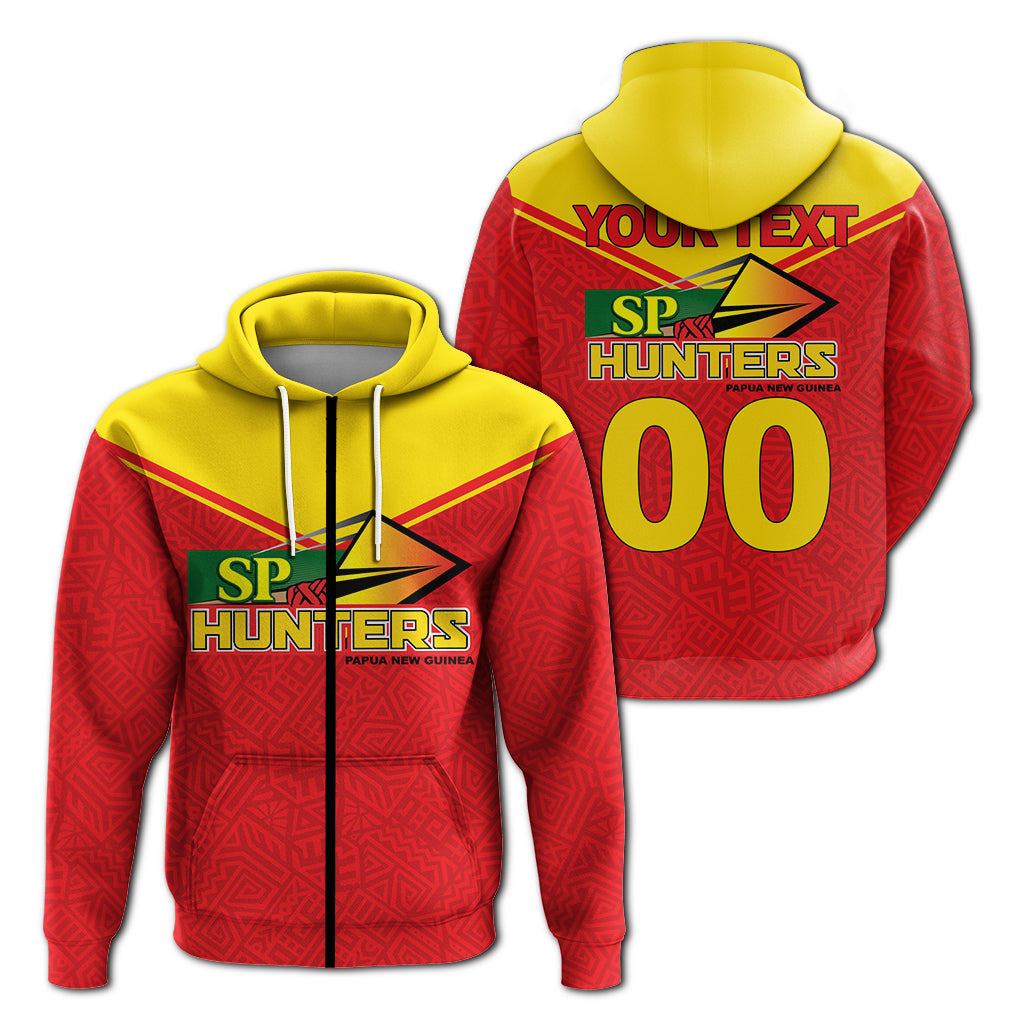 Custom Papua New Guinea SP Hunters Pride Zip up Hoodie LT12 Unisex Red - Polynesian Pride