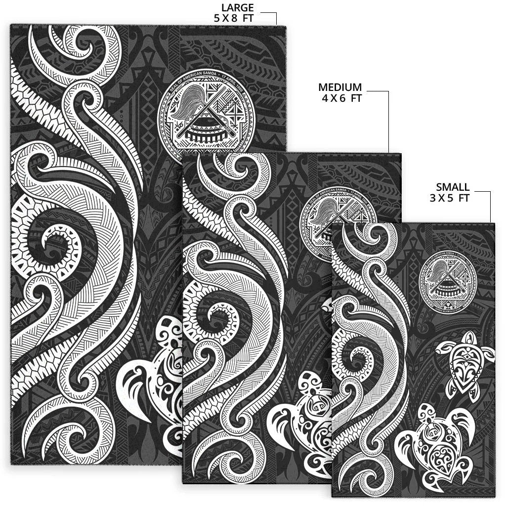 American Samoa Area Rug - White Tentacle Turtle - Polynesian Pride