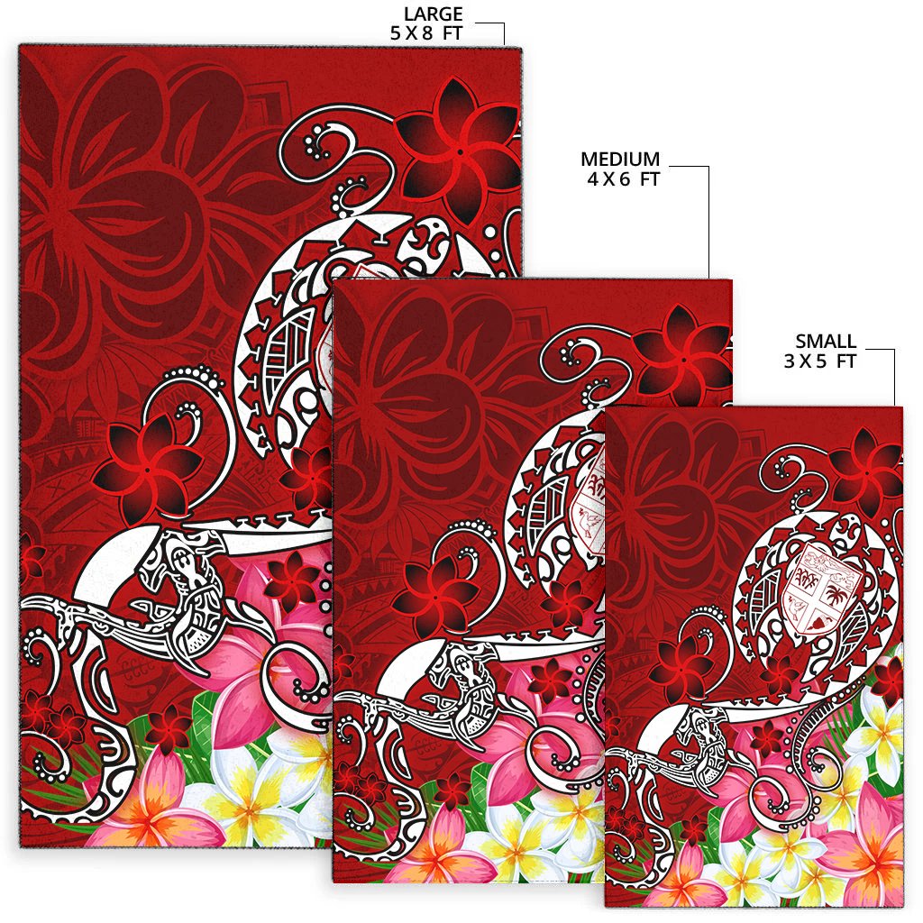 Fiji Area Rug - Turtle Plumeria (Red) - Polynesian Pride