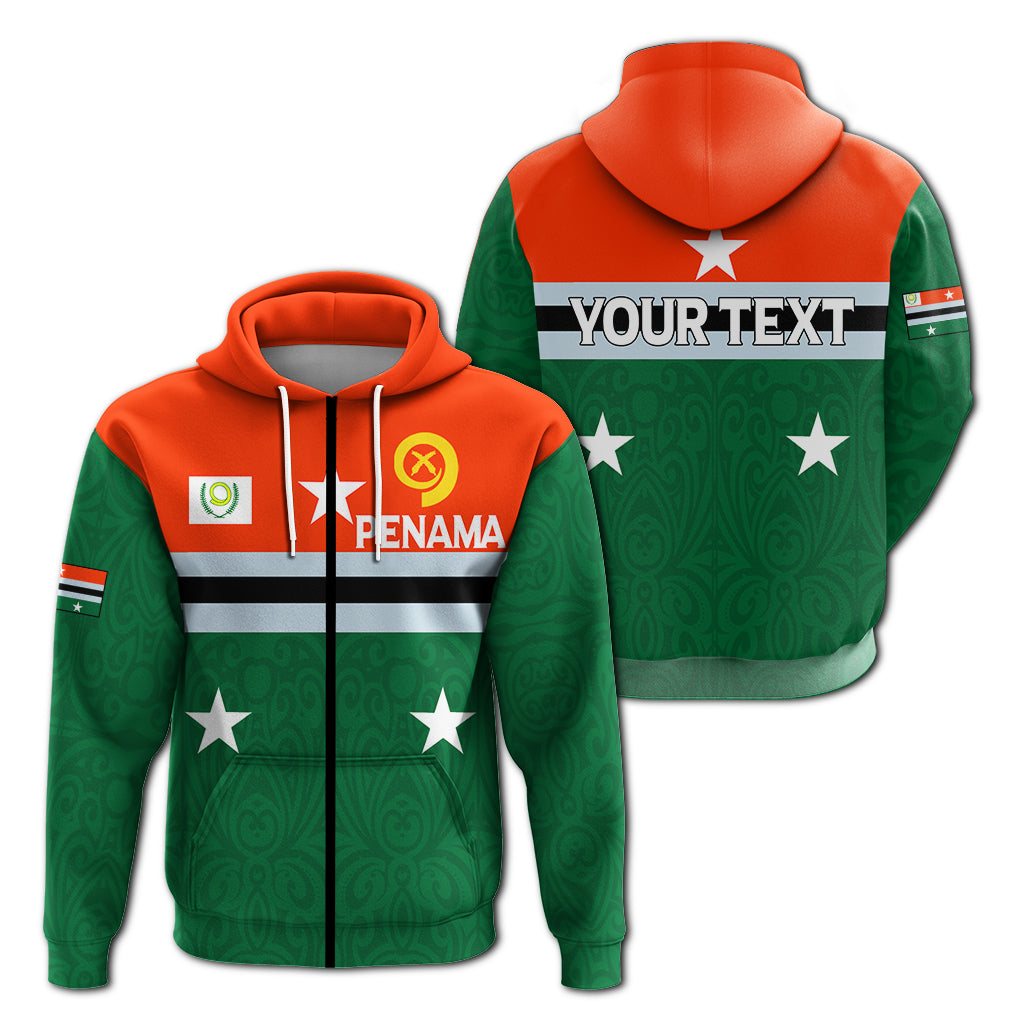 Custom Vanuatu Penama Province Zip up Hoodie Flag Style LT12 Unisex Green - Polynesian Pride